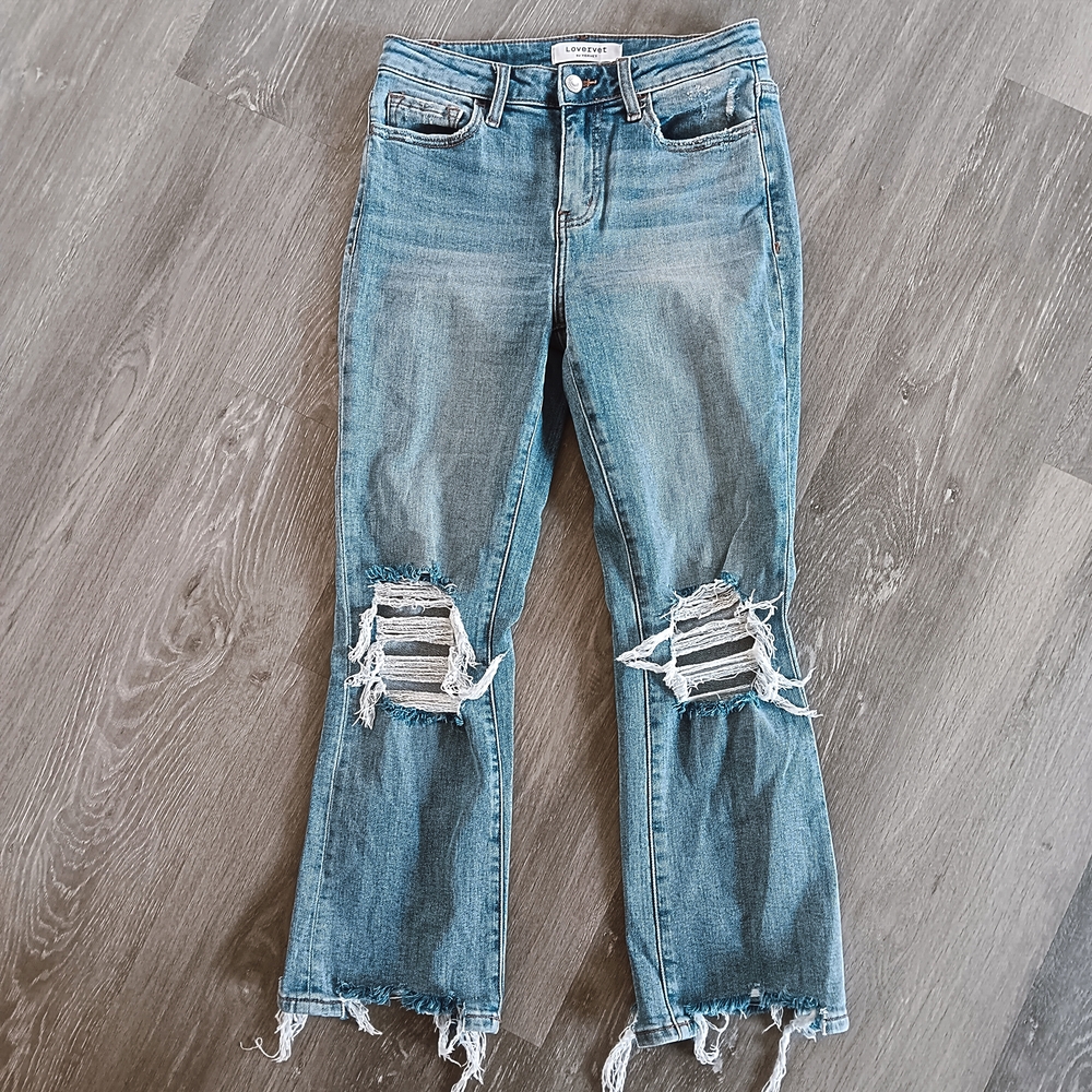 Levi's Blue Straight Leg Distressed Jeans